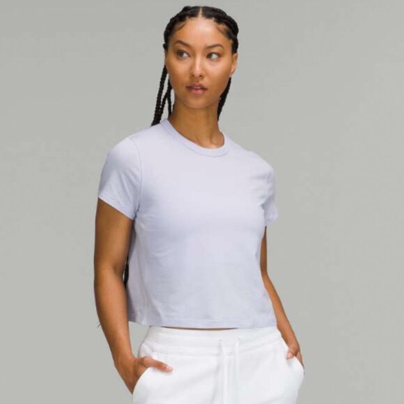 Lululemon Classic-Fit Cotton- Blend T-Shirt Pastel Blue Size S - Picture 1 of 6